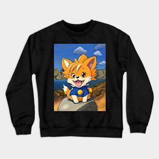 Cute Cartoon Dog in Goku Style Crewneck Sweatshirt